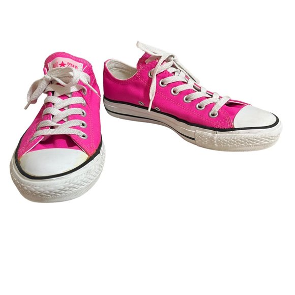 Converse Shoes - Converse all stars pink low top sneakers shoes bright pink sz 7.5